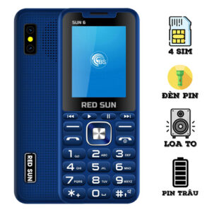 Điện thoại 4 sim Red Sun 6 xanh dương