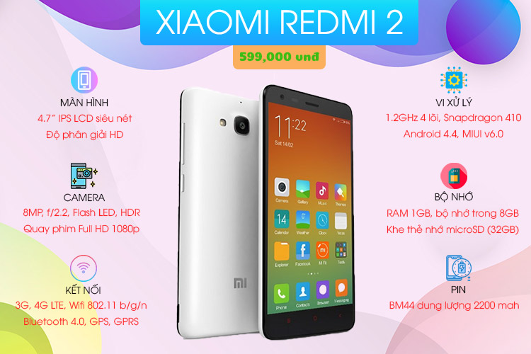 Thông tin chi tiết Xiaomi Redmi 2
