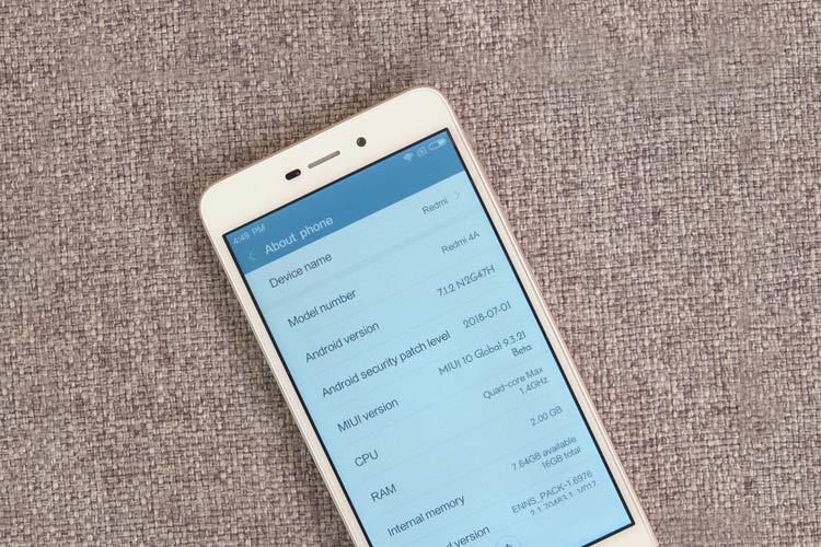 Redmi 4A sử dụng Android 7